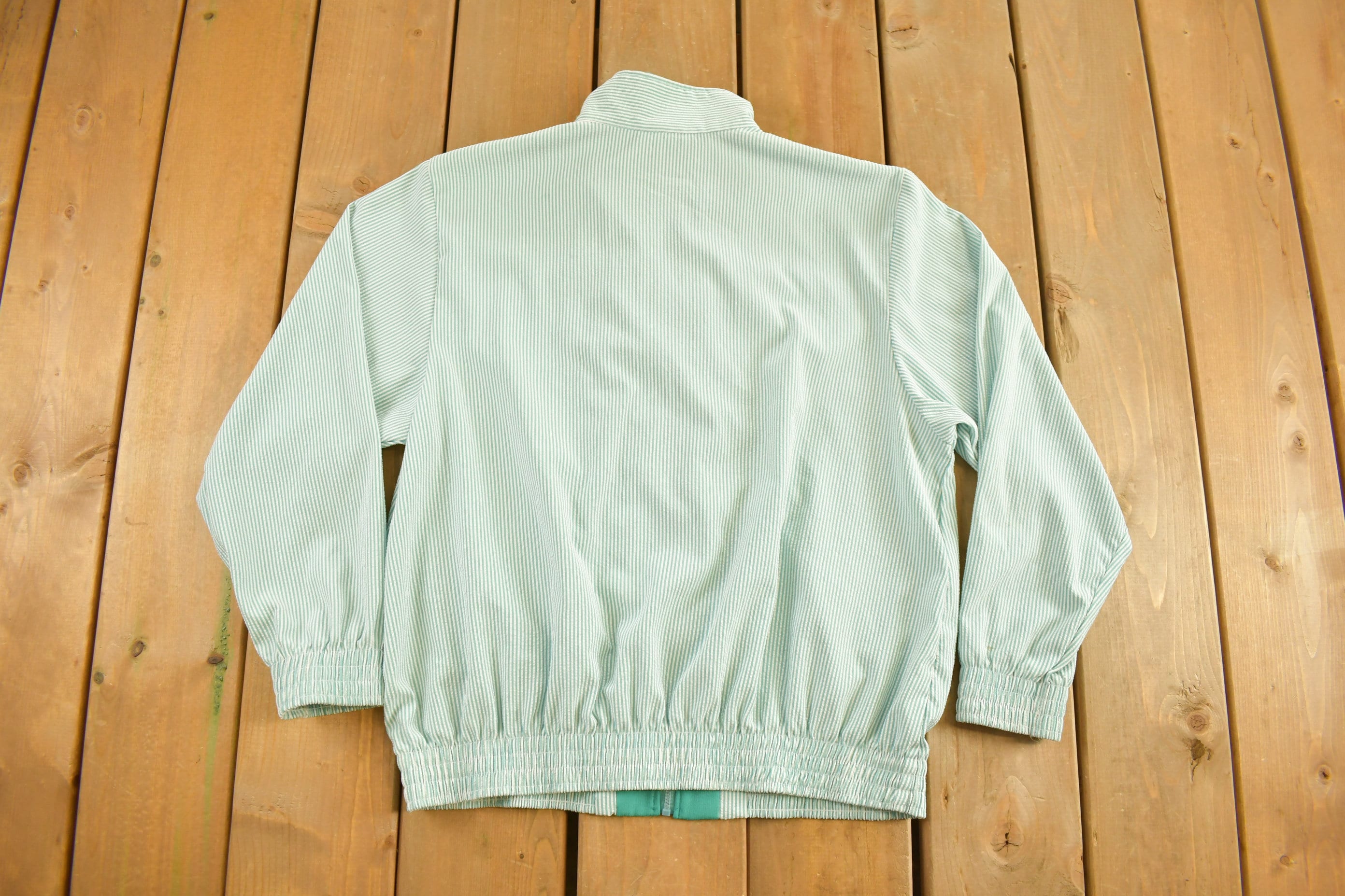 Vintage 1980s Alfred Dunner Pin Stripe Full Zip Windbreaker
