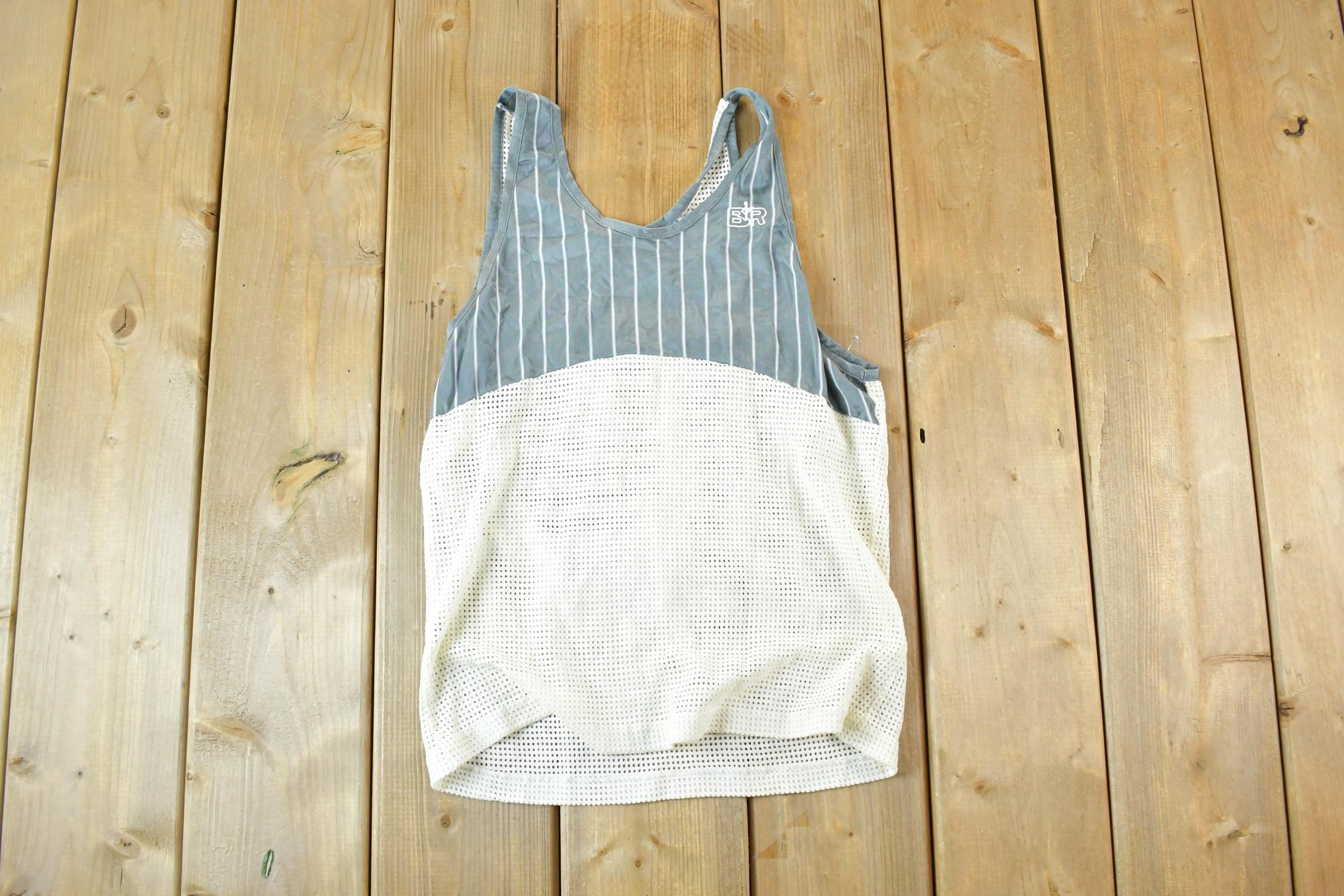 Vintage 1980s BR Running Embroidered Mesh Tank Top Men's XS