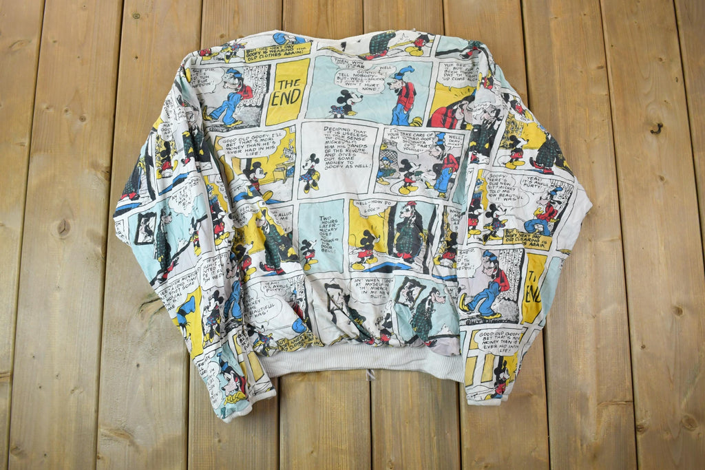 Vintage 1980s Mickey Mouse All Over Print Reversible Disney Crewneck