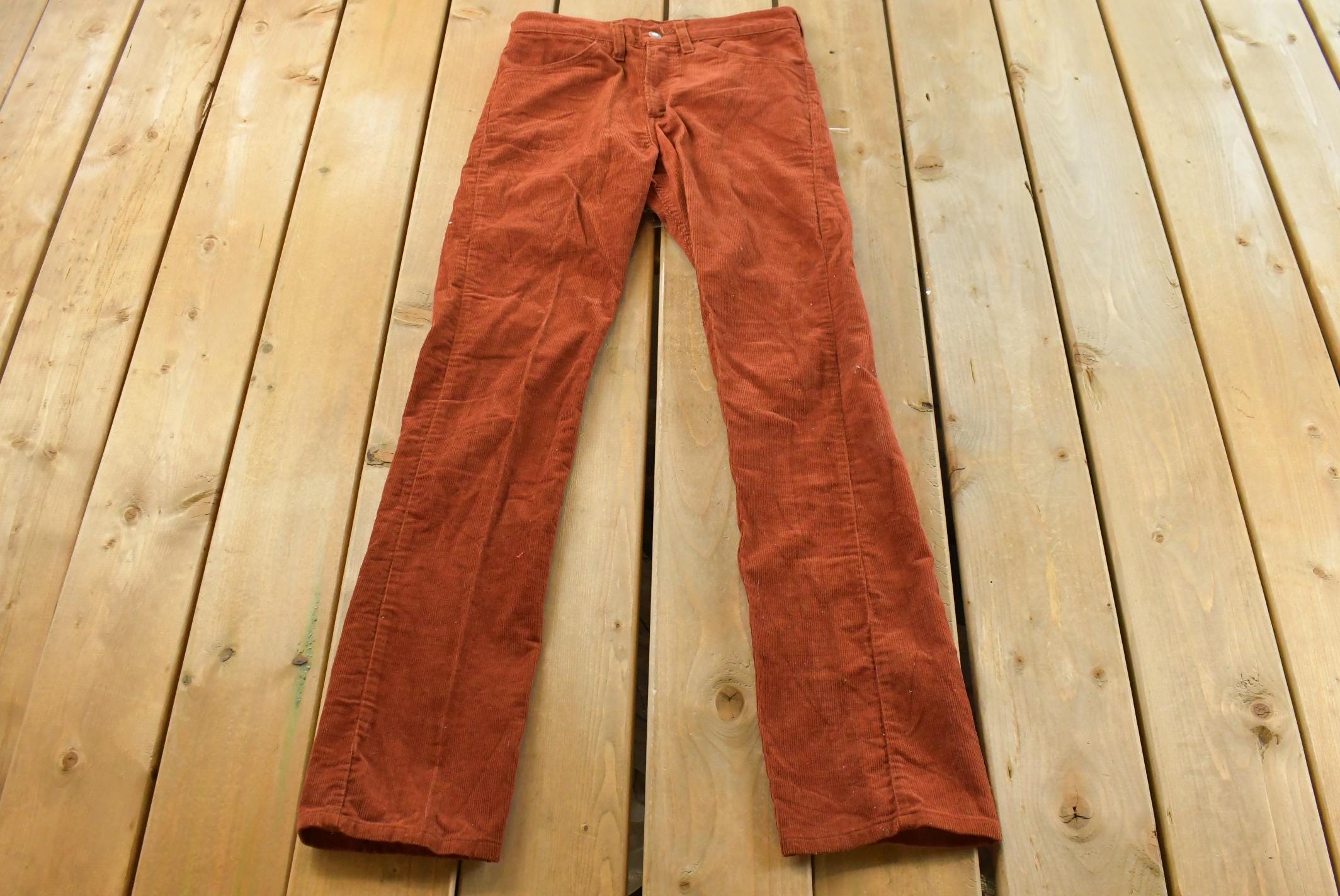 Vintage 1970s Levi's Orange Corduroy Pants Women's 29 x 32.5