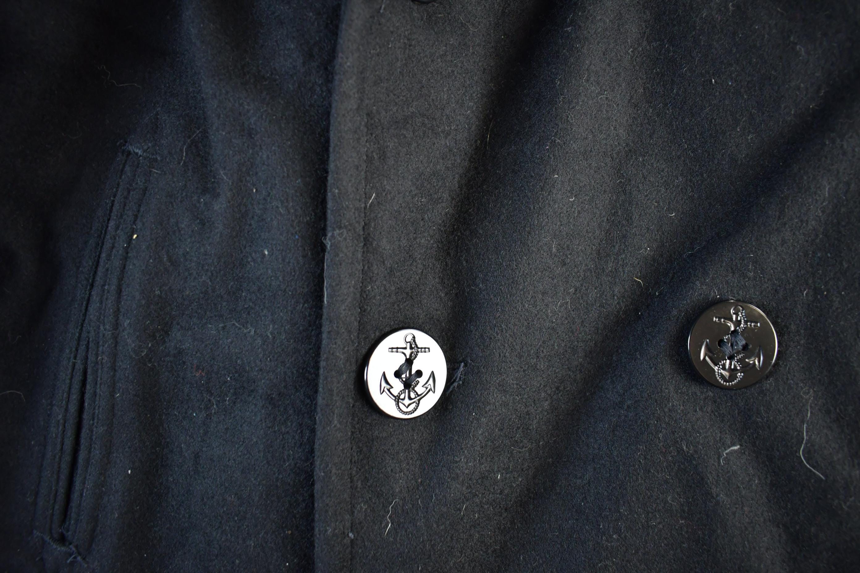 Vintage 1982 Naval Wool Coat Men's M-L