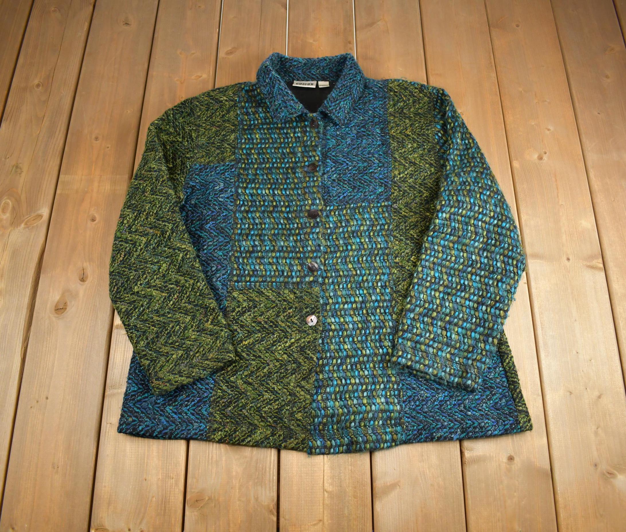 Vintage 1990s Chicos Design Knit Button Up Sweater Made In USA