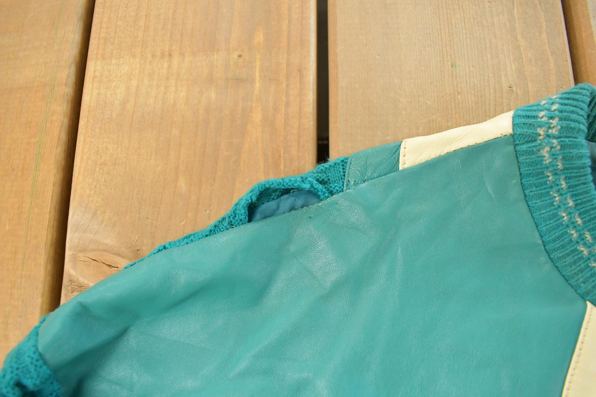 Vintage 1990s Bagazio Leather Knit Crewneck Sweater Men's XL /