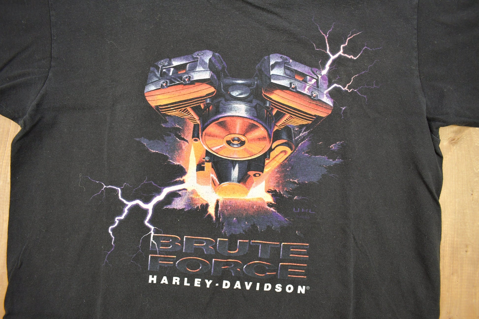 Vintage 1995 Motorsport Plus Harley Davidson Motorcycles Brute Force Kingston Ontario T-Shirt