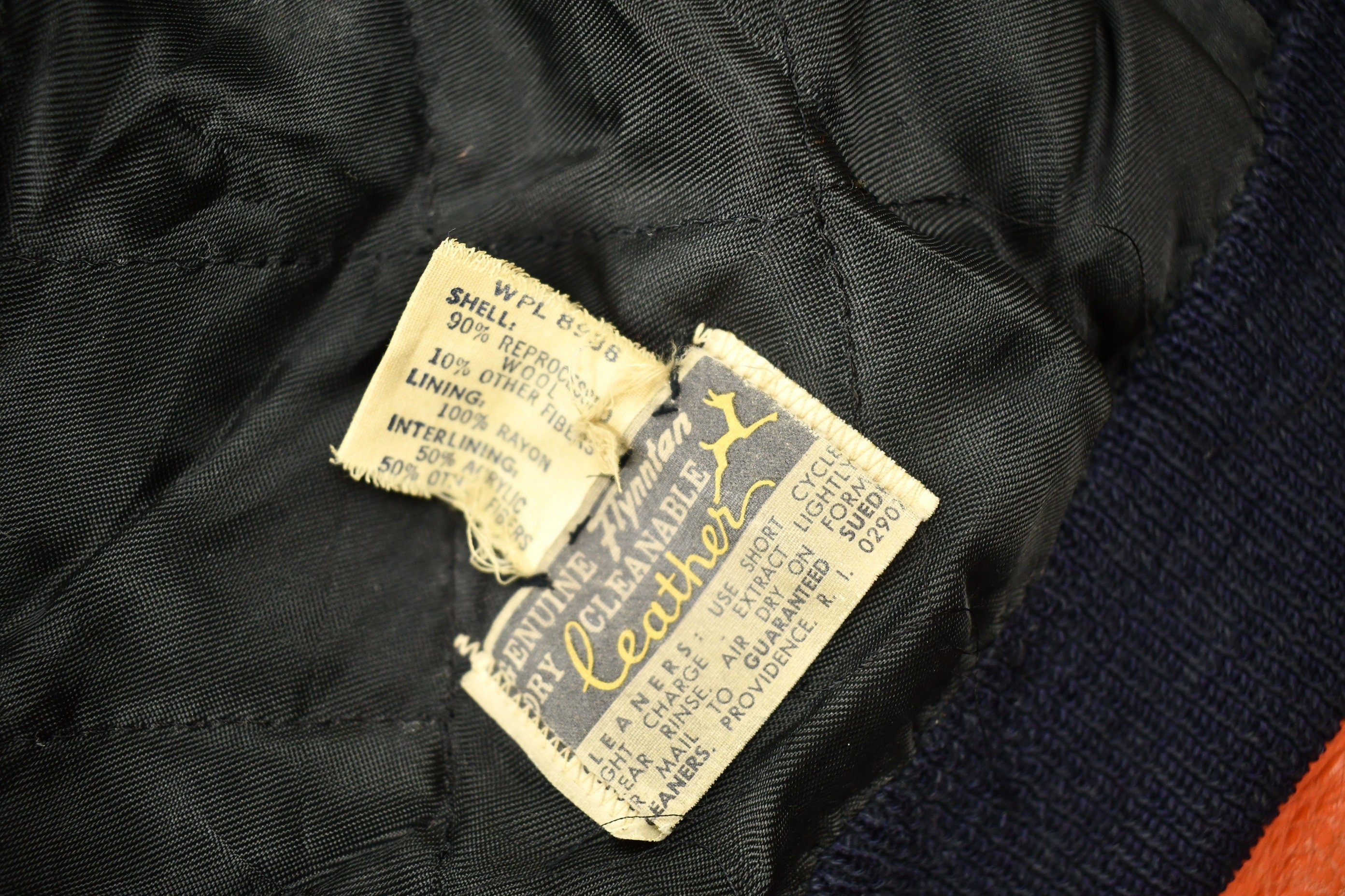 Vintage 1980s Genuine Flynntan Leather Blank Varsity Jacket