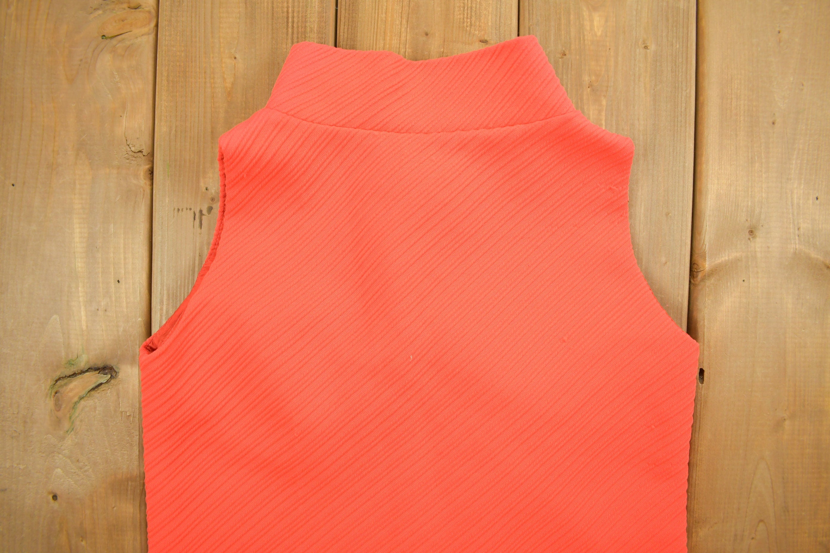 Vintage 1960s Sleeveless Orange Petite Ligue Dress