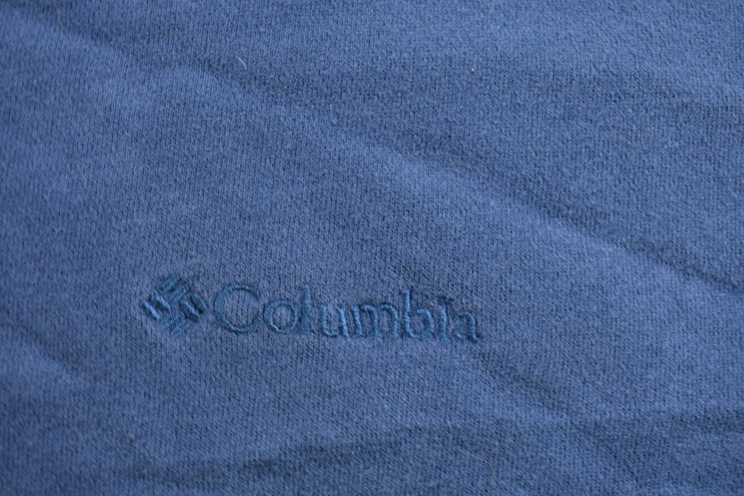 Vintage 1990s Columbia Navy Blue Blank Crewneck Sweatshirt