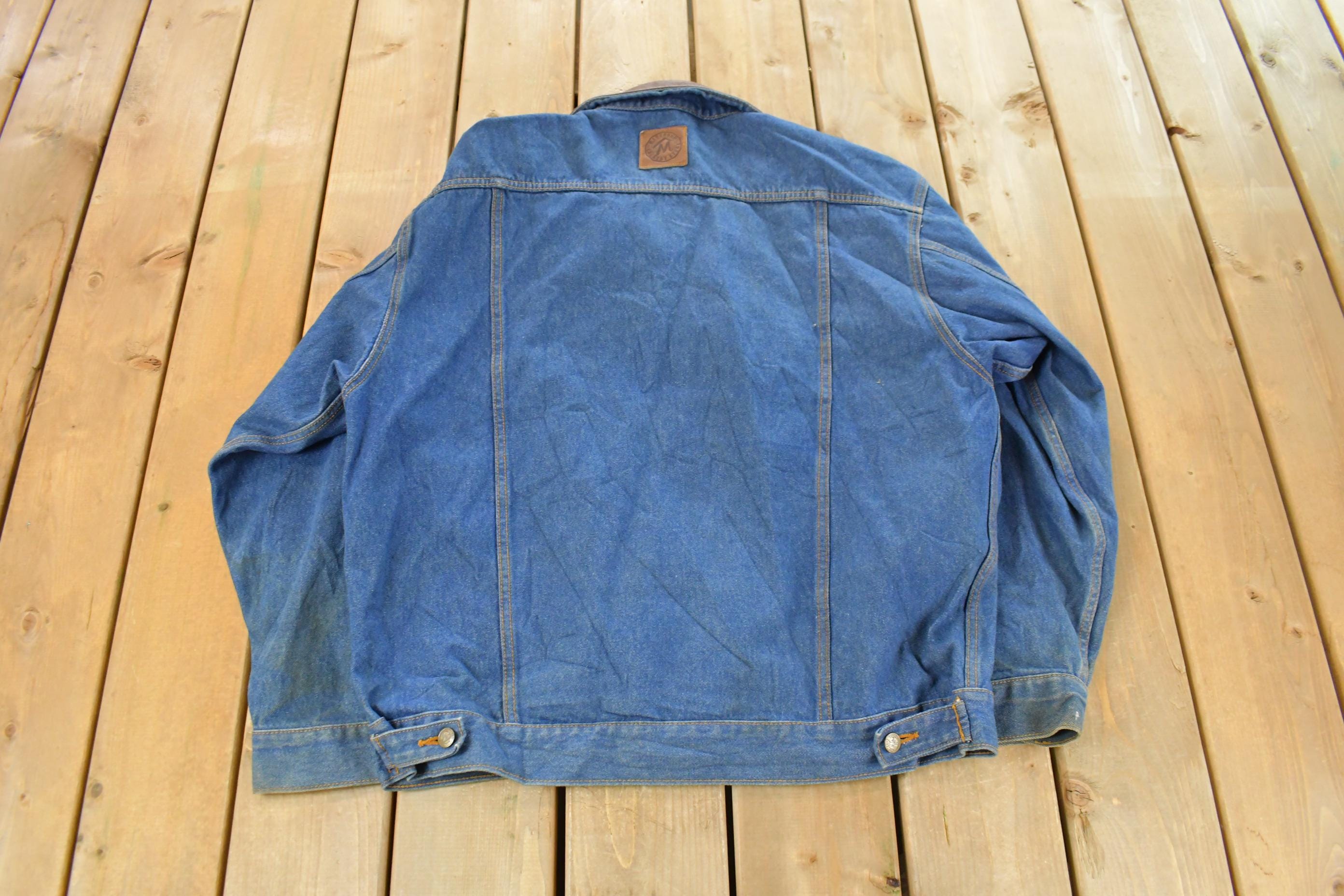 Vintage 1990s Marlboro Country Store Denim Jean Jacket Men's XL