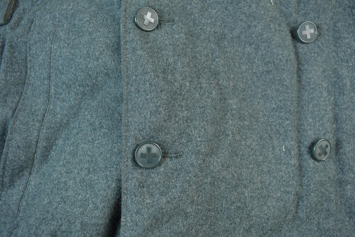 Vintage 1950s Swiss Military Wool Overcoat