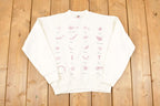 Vintage 1994 Artsy Wine Stain Graphic Print Crewneck Sweatshirt Women's M