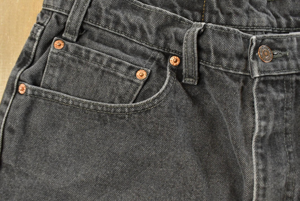 Vintage 1990s Levi's 550 Relaxed Denim Jeans Men's 34 x 29 / Faded Black Wash / 90s Levi's / Made in Canada