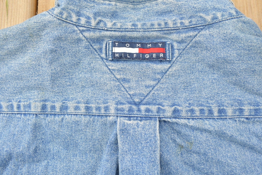 Vintage 1990s Tommy Hilfiger Button Up Denim Shirt