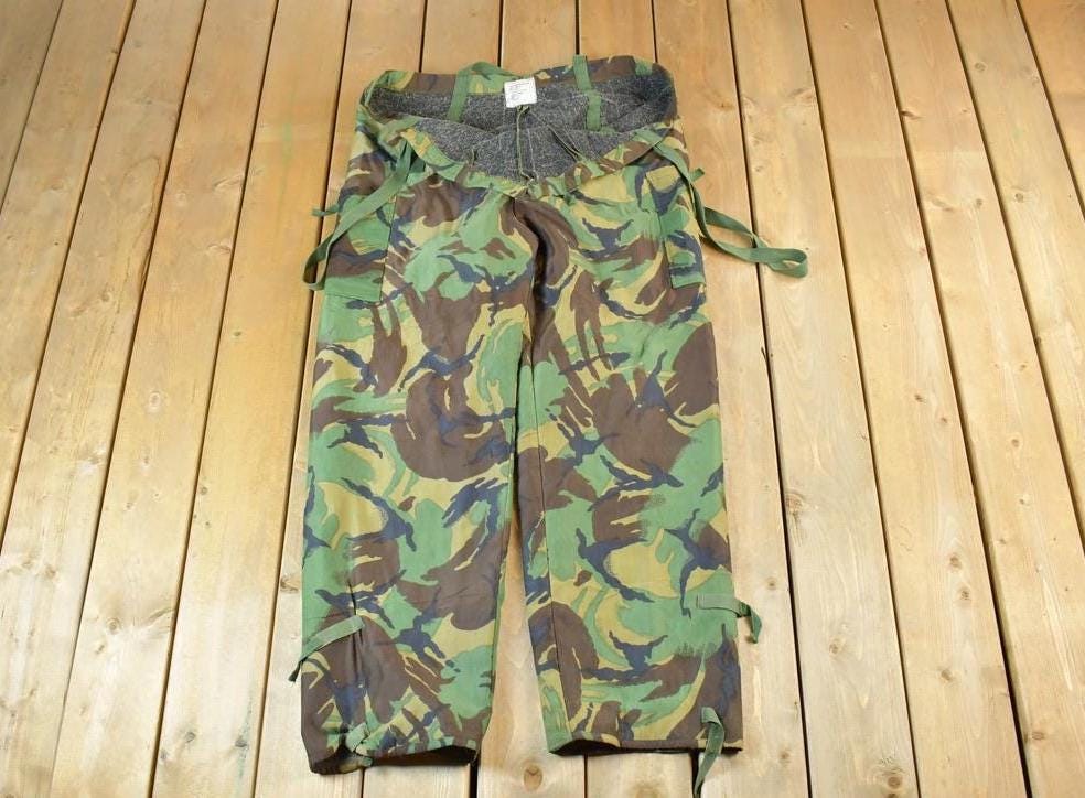 Vintage 1990s Army Camouflage Protector Suit Pants Size L / Streetwear / Army Pants / Military Pant's / Vintage Cargos / Made In
