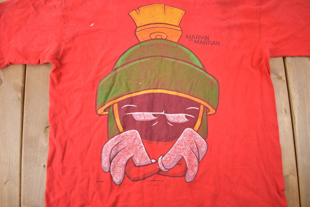 Vintage 1993 Looney Tunes Marvin The Martian Single Stitch Graphic T Shirt Size XL