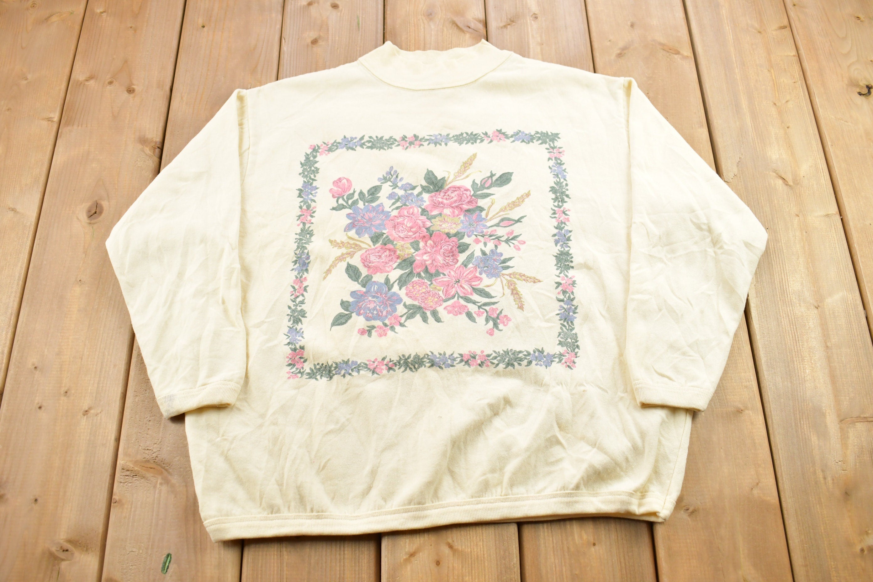 Vintage 1990s Separate Issue Floral Crewneck Sweater