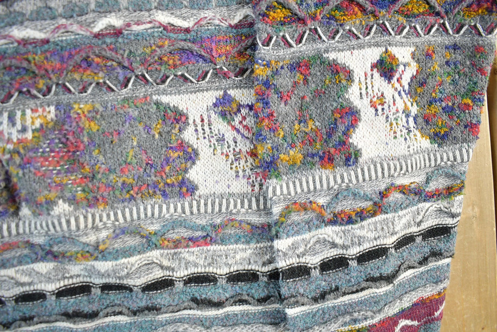 Vintage 1990s Avenue 3D Cable Knit Crewneck Sweater Men's S-M