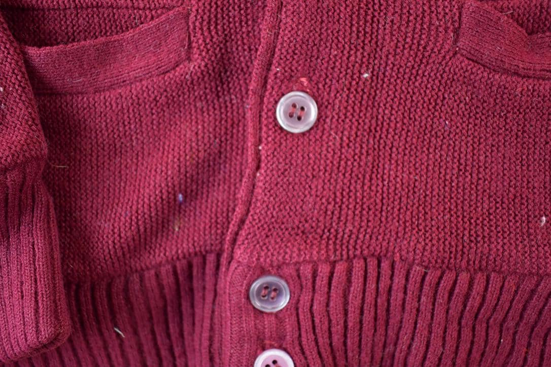 Vintage 1970s Raymond Eaton Knit Perfect Mild Distress Cardigan Sweater Made In USA