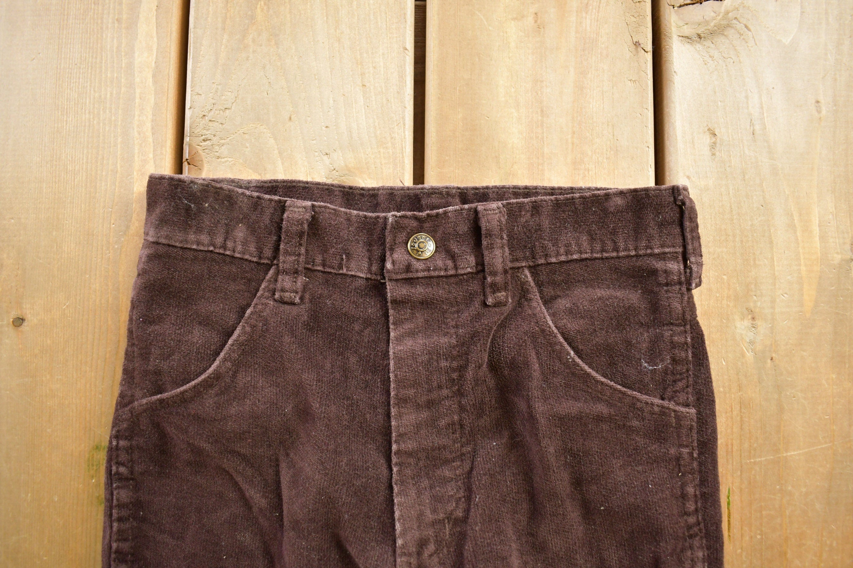 Vintage 1970s Sedgefield Brown Corduroy Pants Size 25x26