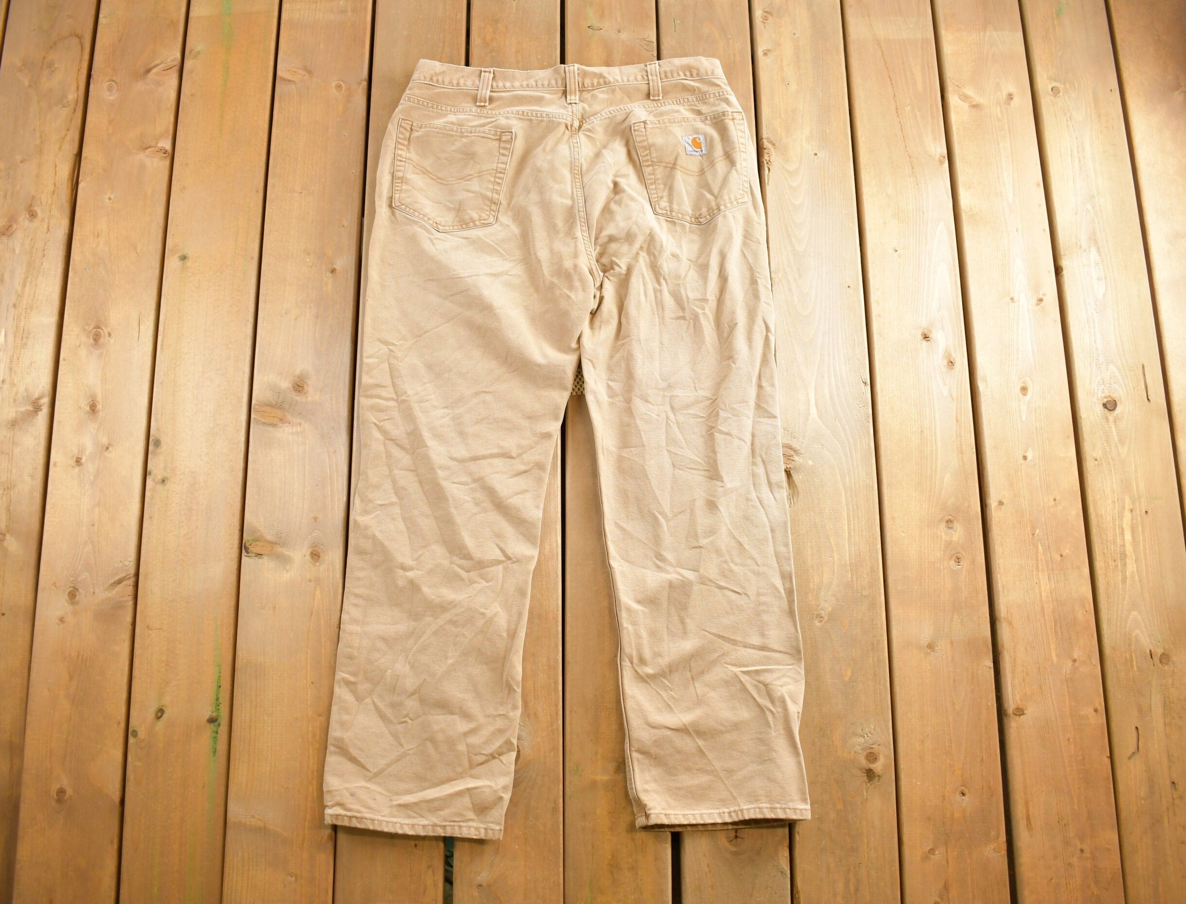Vintage 1990s Beige Carhartt Work Pants Size 38x32