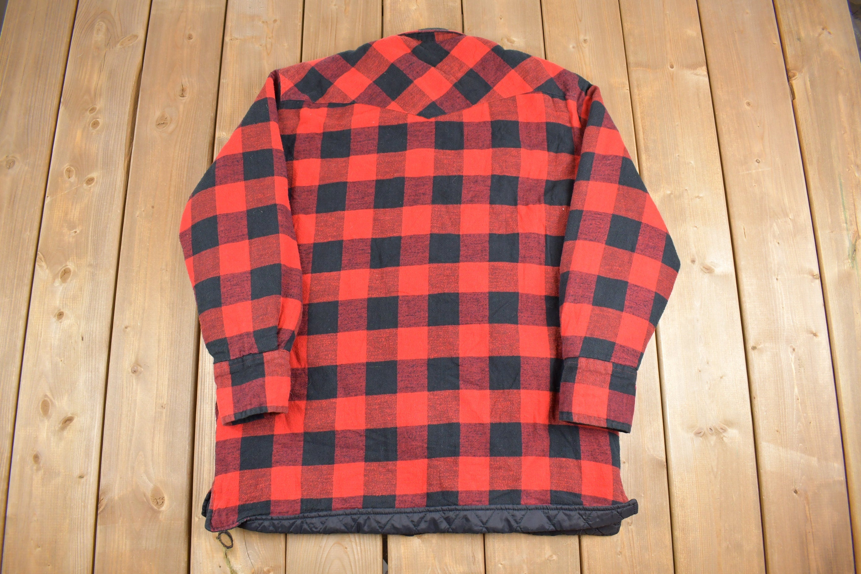Vintage 1980s Ely Cattleman Buffalo Plaid Button Up Shirt