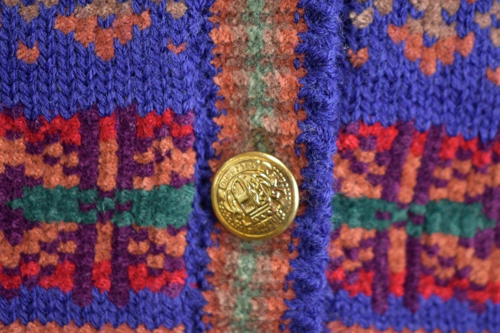 Vintage 1990s Donn Kenny Knitted Button Up Blazer Sweater
