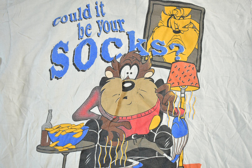 Vintage 1993 Looney Tunes Taz Tasmanian Devil Cartoon T-Shirt Men's Large