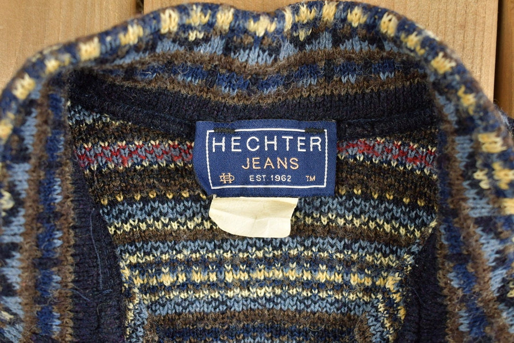 Vintage Hechter Jeans Quarter Zip Up Knitted Sweater
