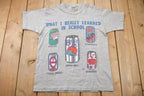 Vintage 1990s What I Really Learned in School Beer Graphic T-Shirt