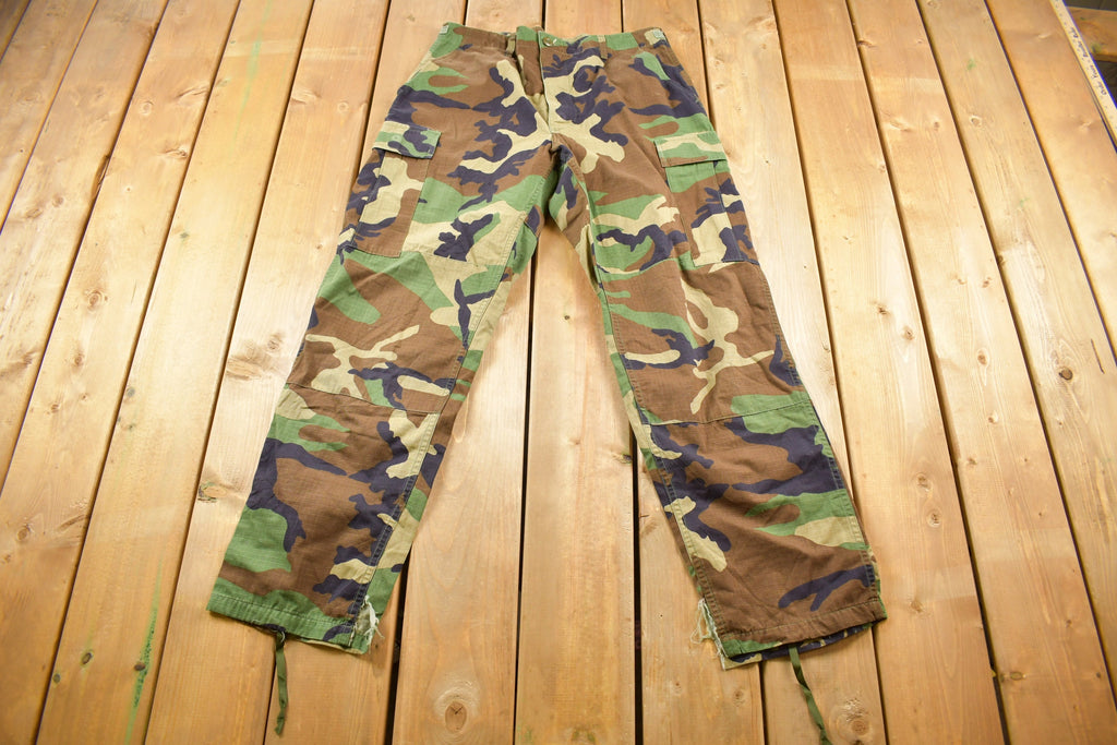 Vintage Army Woodland Camouflage Cargo Pants Size 34 x 30