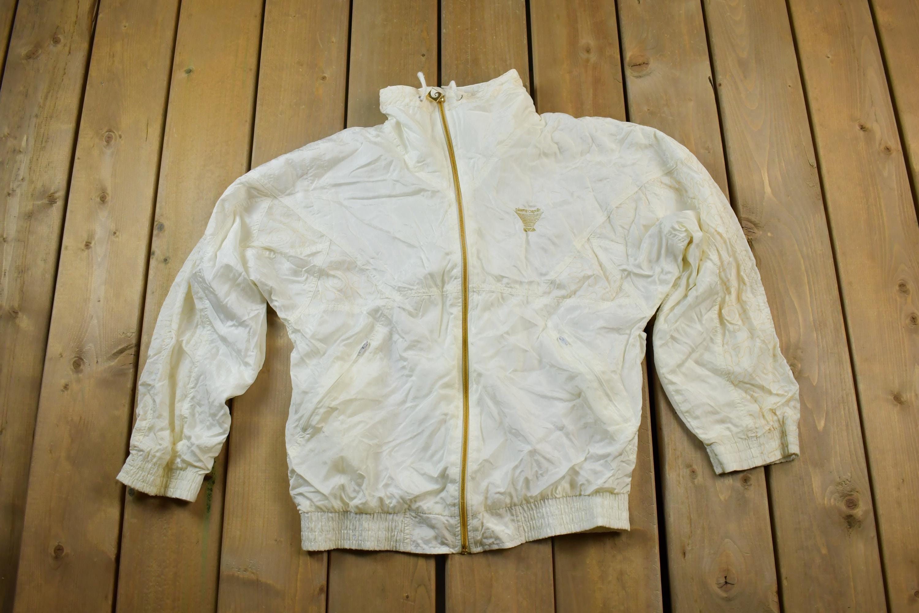 Vintage 1990s Pierre Cardin Gold Zipper Windbreaker Jacket