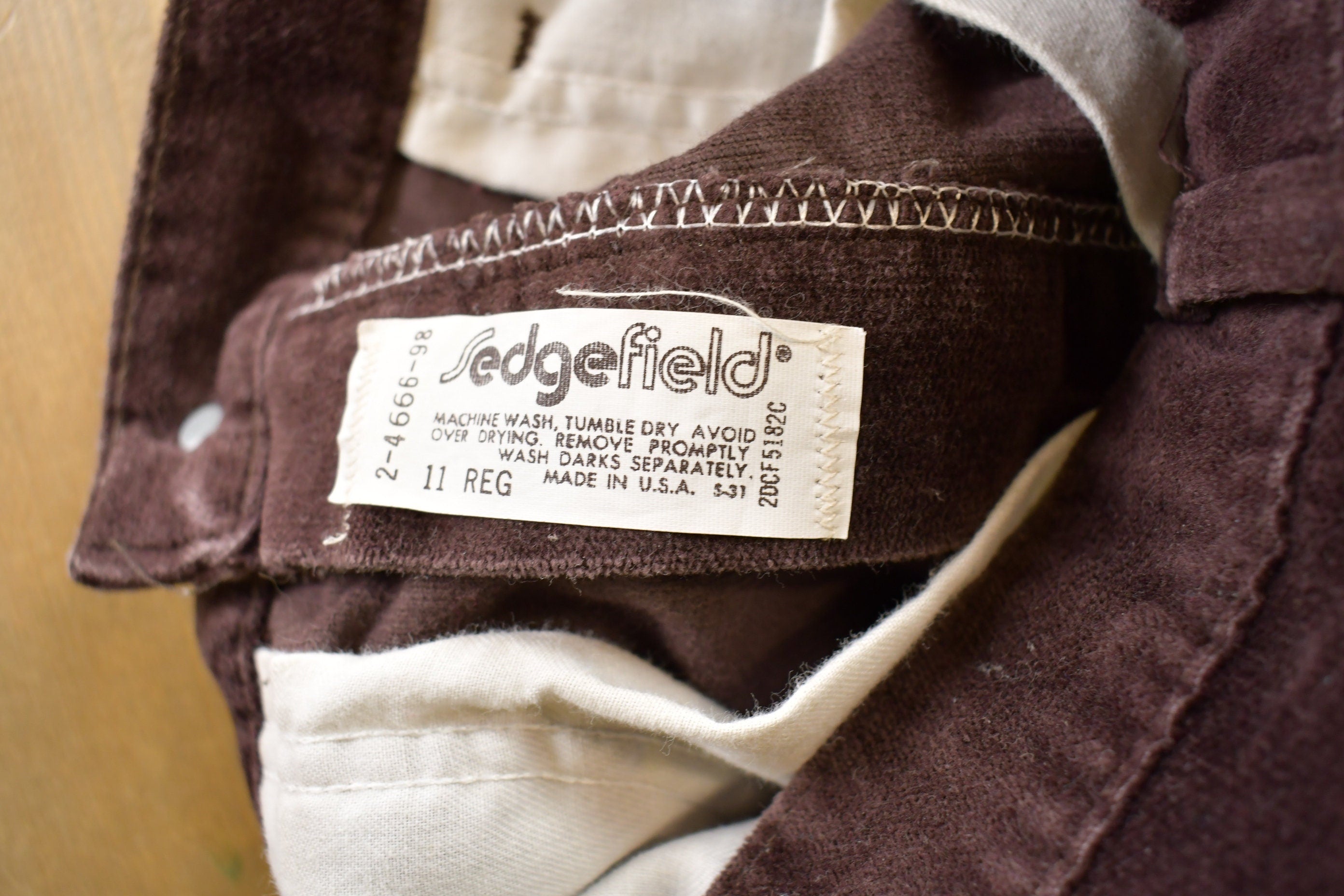 Vintage 1970s Sedgefield Brown Corduroy Pants Size 25x26