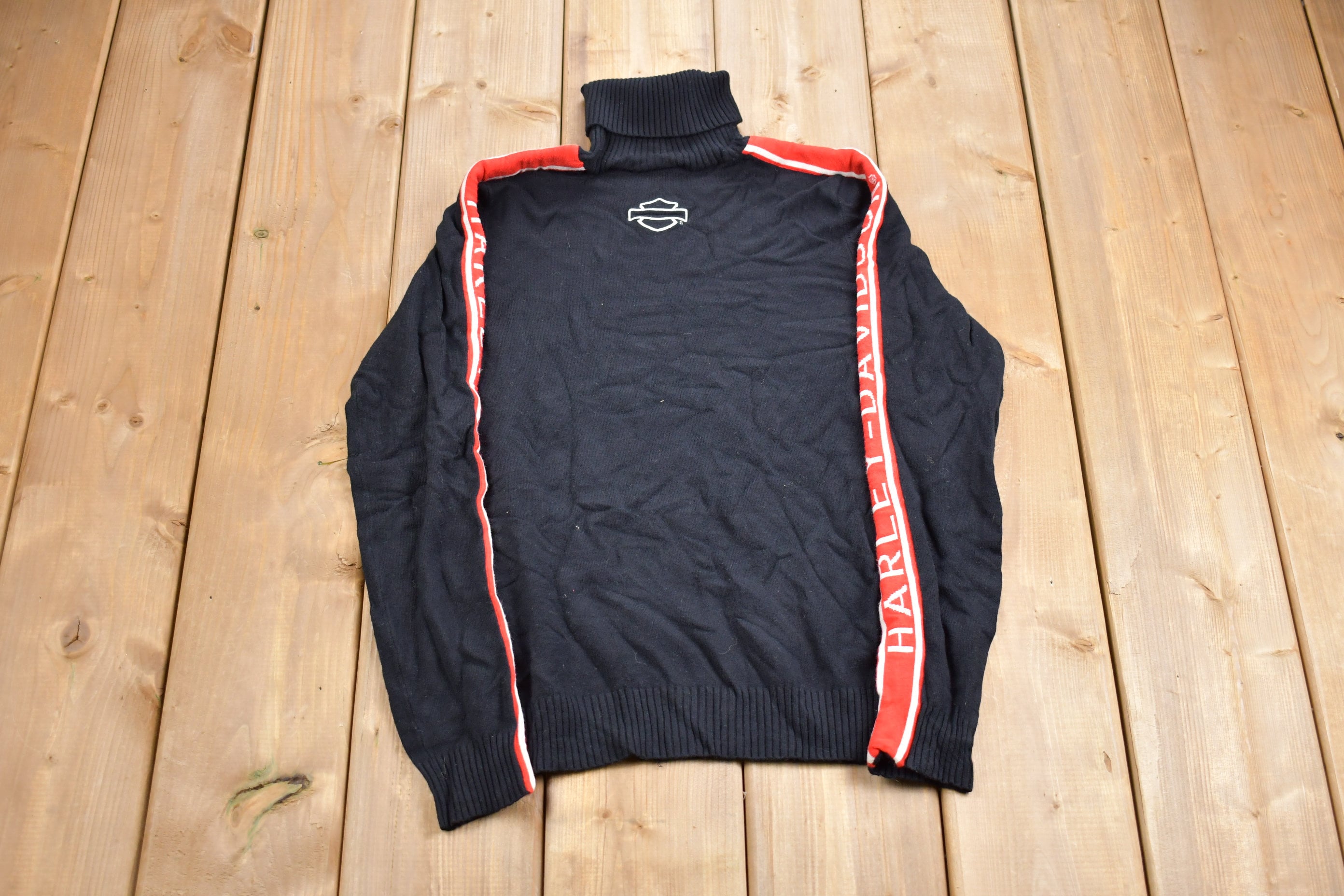Vintage 1990s Harley Davidson Turtleneck Crewneck Sweatshirt
