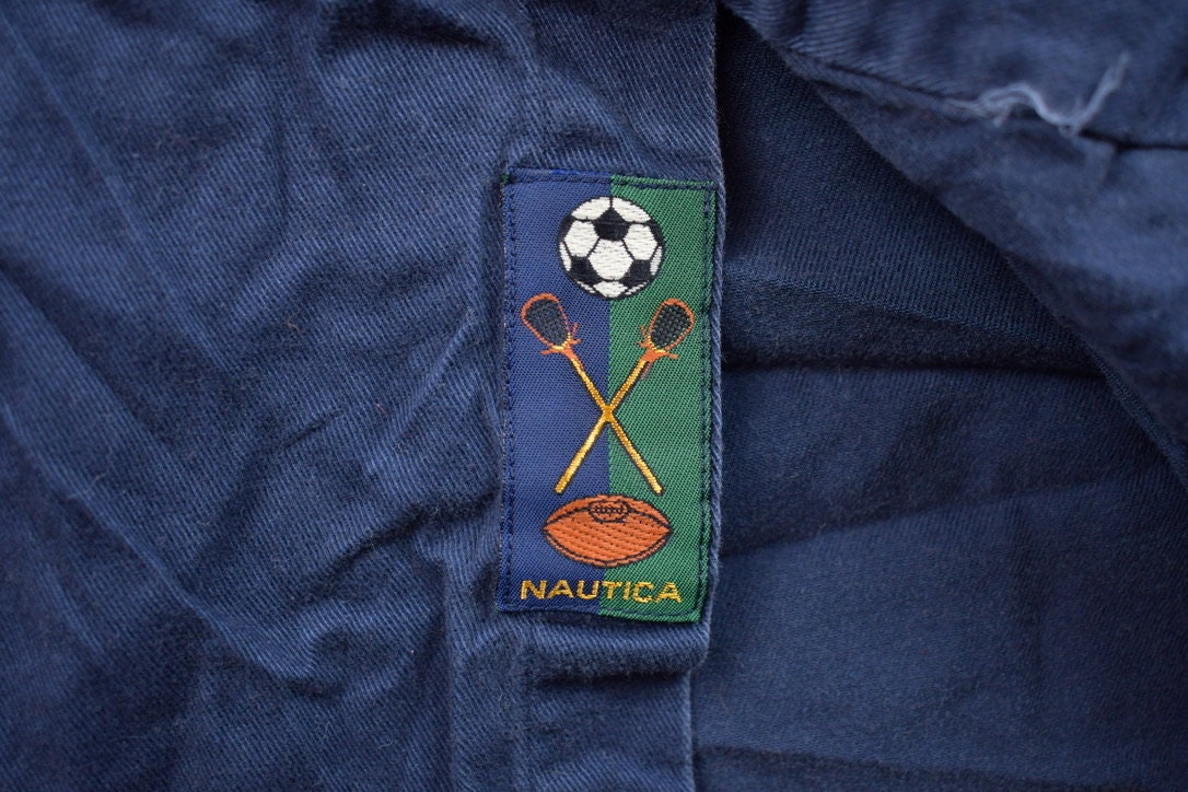 Vintage 1990s Nautica Striped Button Up Rugby Shirt