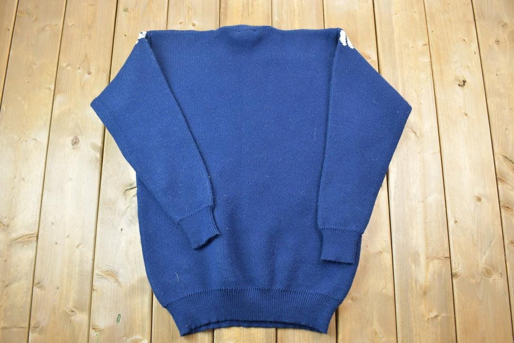 Vintage 1990s Stef Ganderton Captain Hand Knit Crewneck Sweater