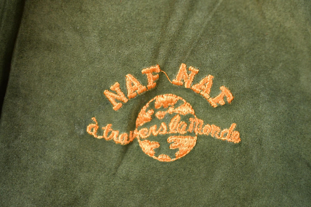 Vintage 1990s NAF Leather Bomber Jacket Made In USA