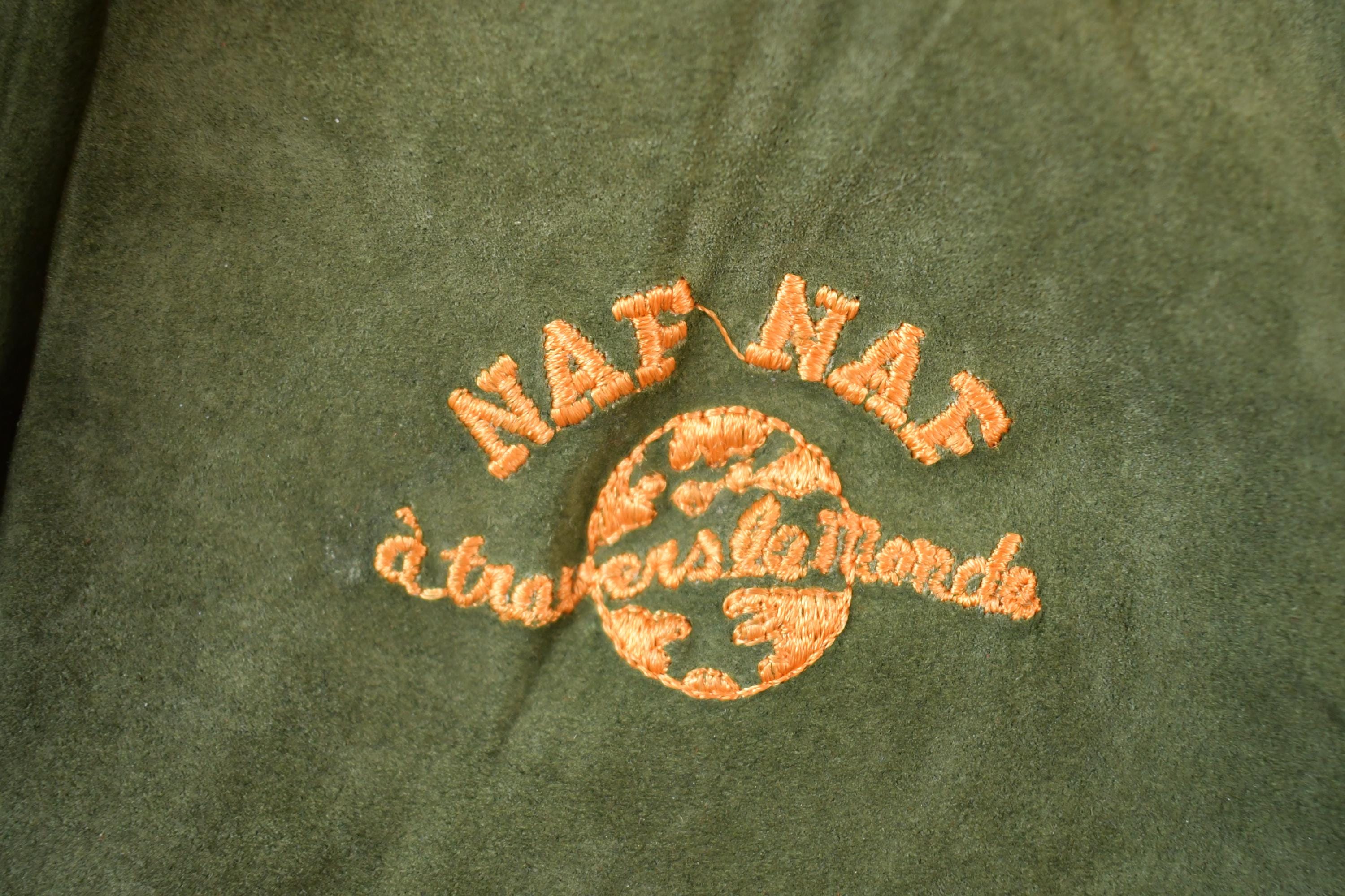 Vintage 1990s NAF Leather Bomber Jacket Made In USA
