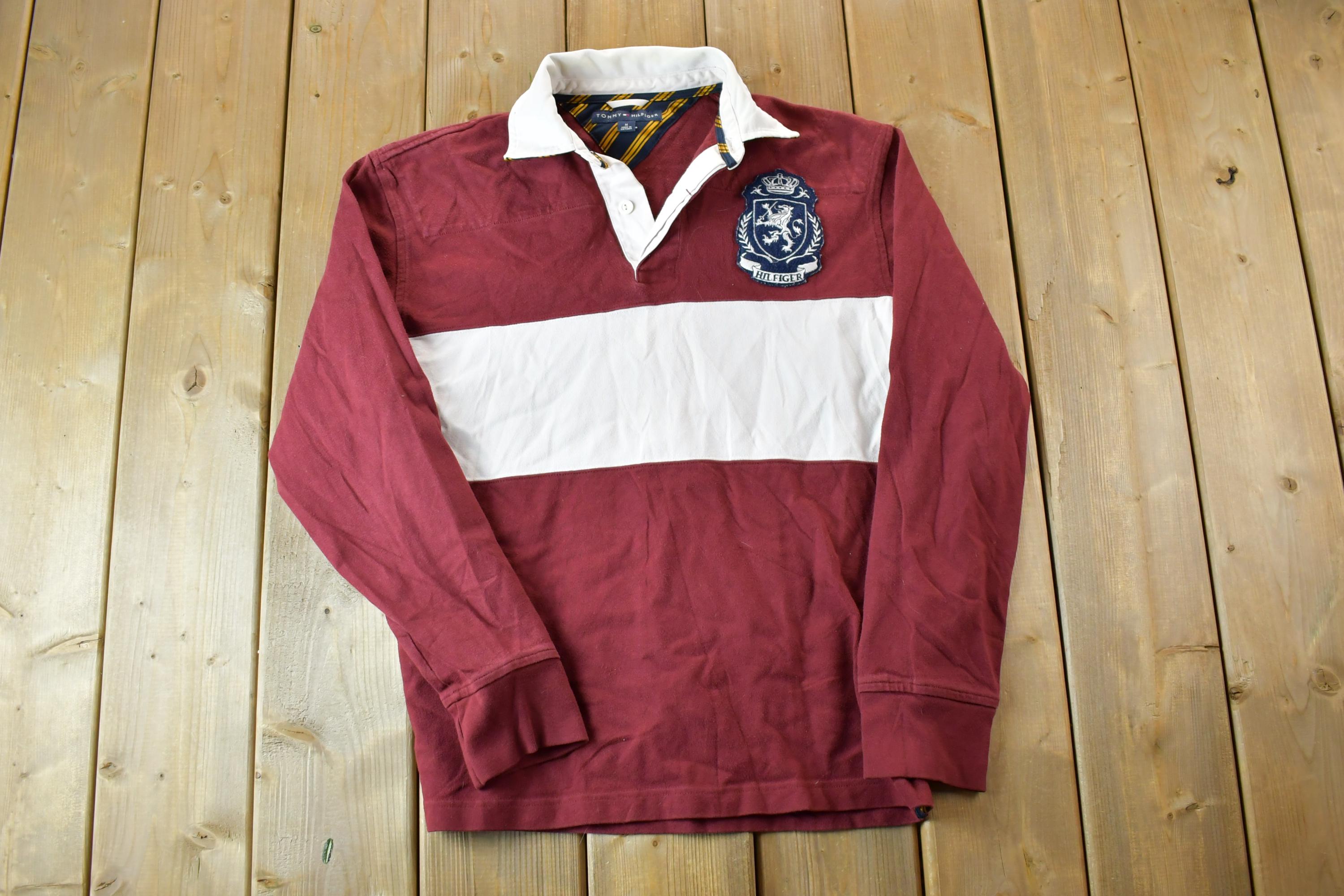 Vintage 1990s Tommy Hilfiger Rugby Quarter Button Up Shirt