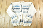 Vintage 1990s Ice Sheep Wool Knit Clasp Sweater womens L