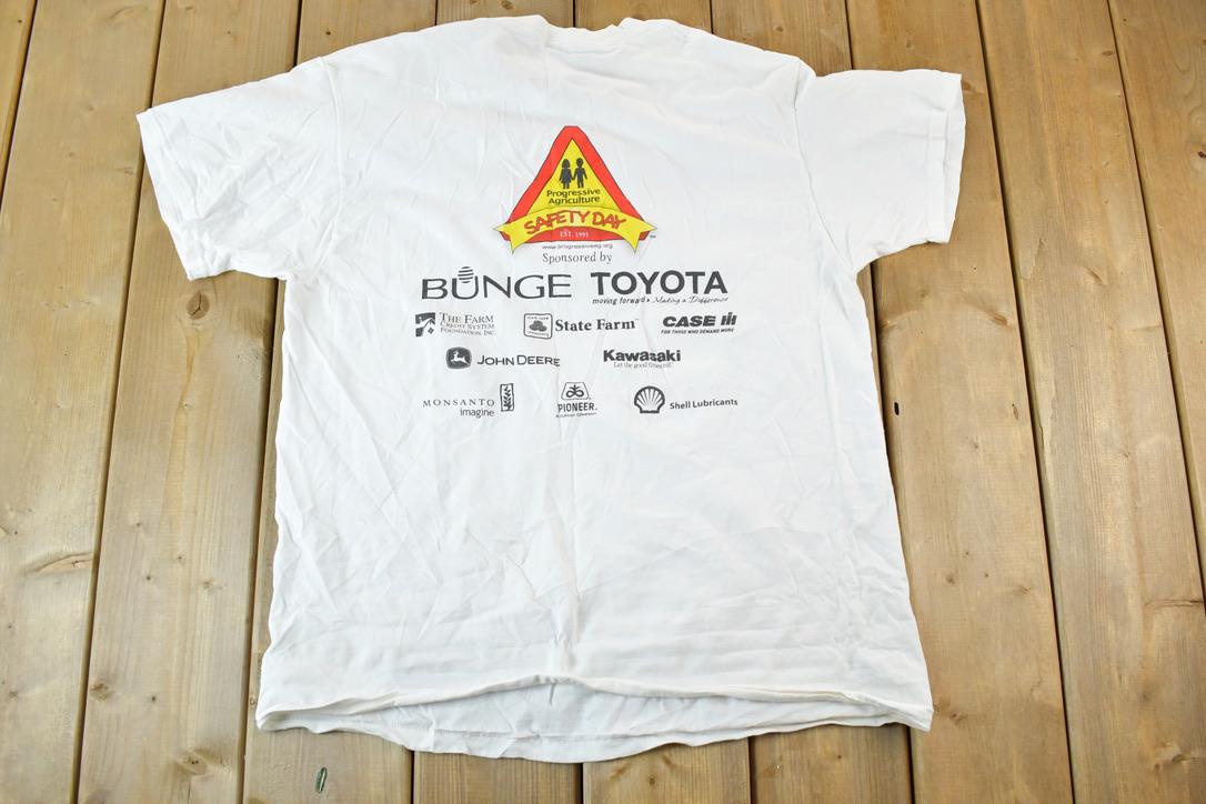Vintage 1990s Agriculture Safety Day Souvenir Single Stitch Graphic Print T-Shirt Made In USA