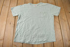 Vintage 1990s Single Stitch Hanes Blank Green T Shirt Size XL