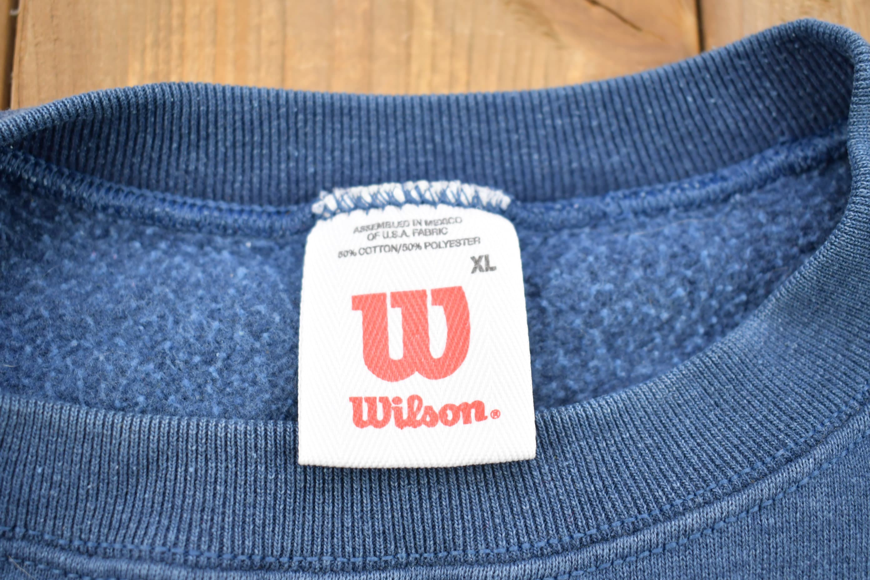 Vintage 1990s Wilson Blank Navy Blue Crewneck Sweatshirt
