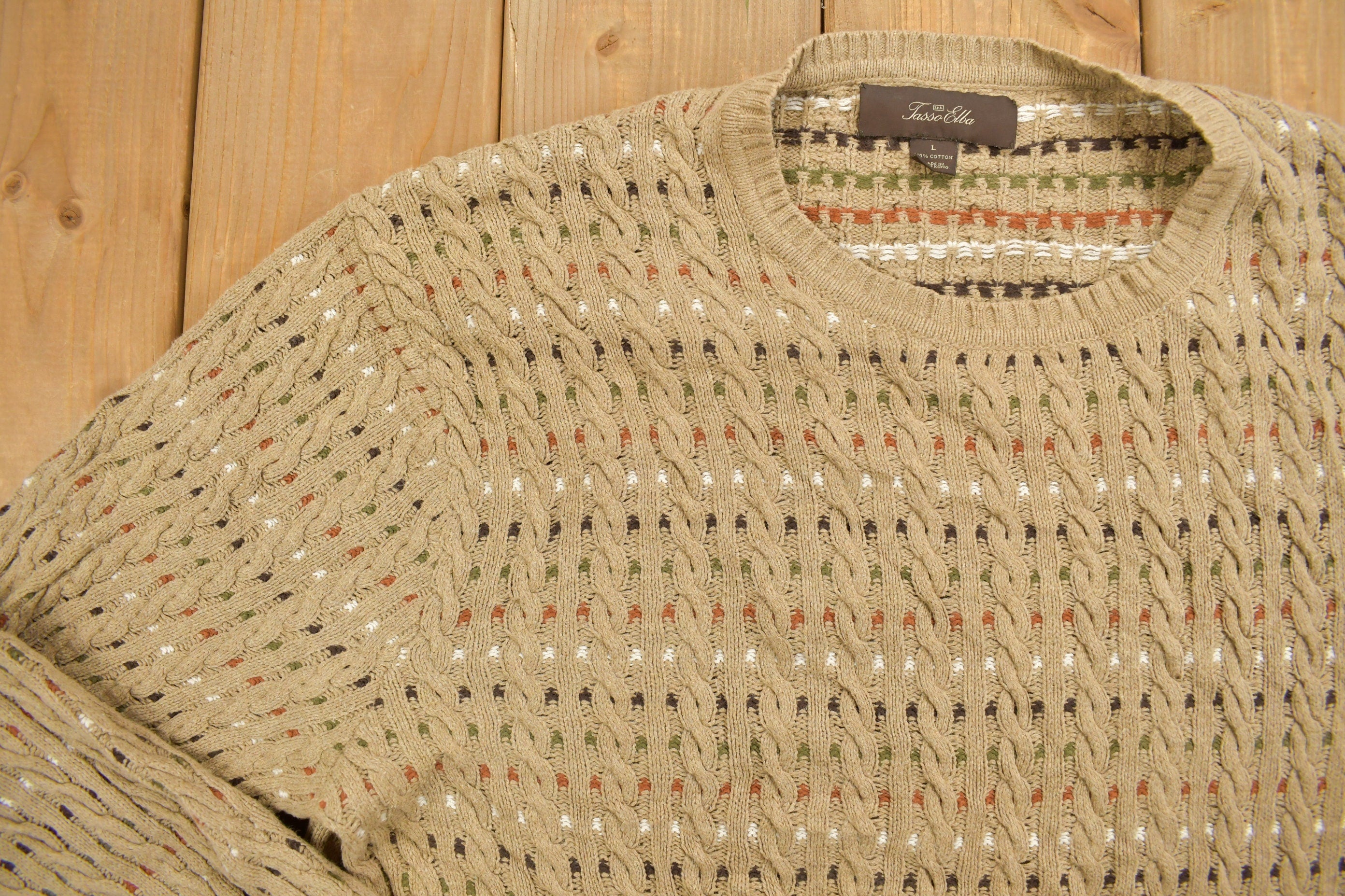 Vintage 1990s Tasso Ella Patterned Knitted Sweater