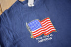 Vintage 1990s Proud to Be An American Embroidered Crewneck Sweatshirt Size Large