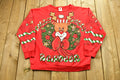 Vintage 90's Christmas Reindeer Graphic Crewneck Sweater , Made In USA , Winter Wear , Festive Graphic Print , Holiday Time