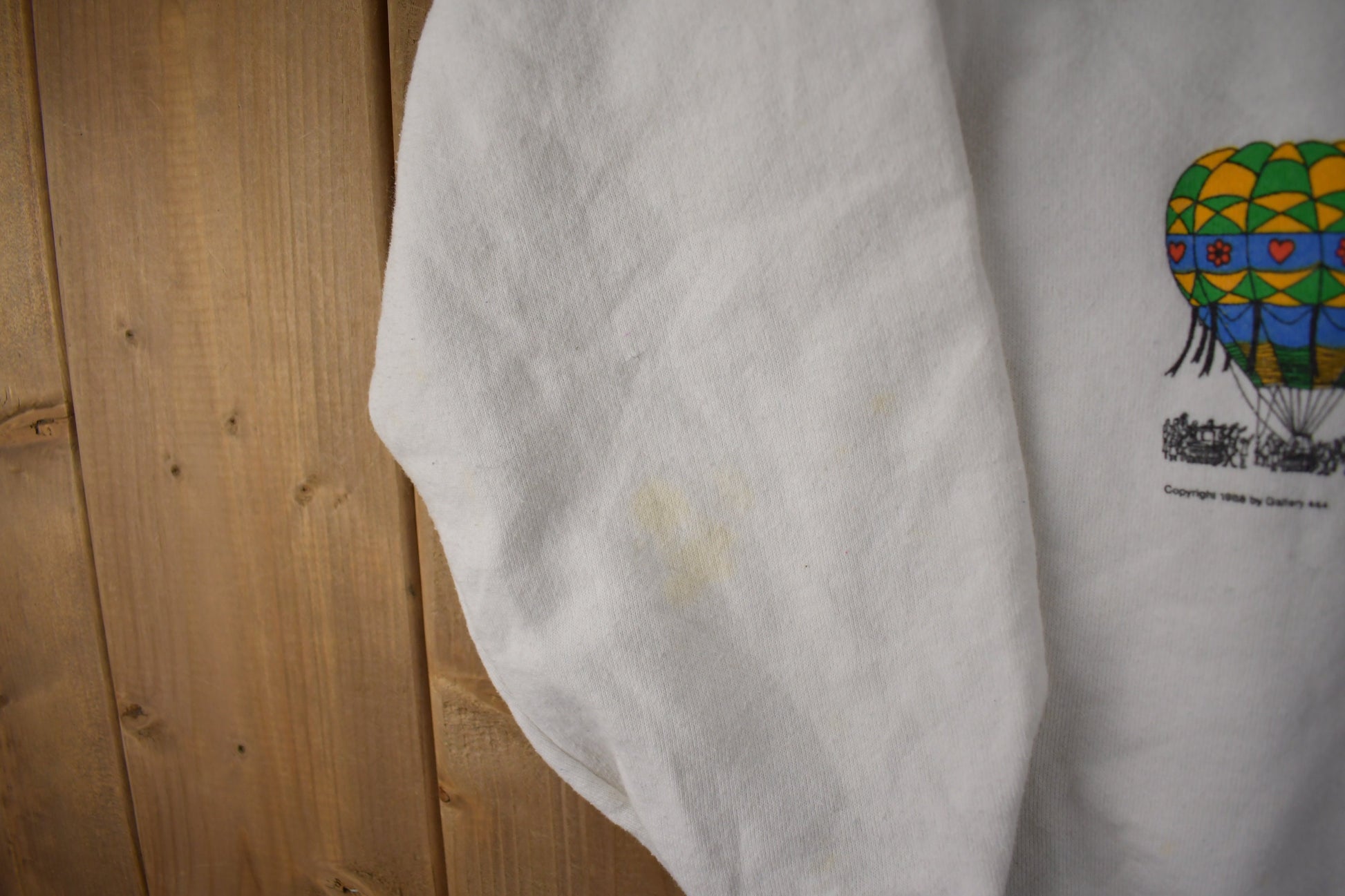 Vintage 1988 Floating Fantasies Hot Air Ballon Graphic Crewneck Sweatshirt Made In USA