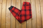 1950s Vintage Red Plaid Wool Trousers 38 x 30