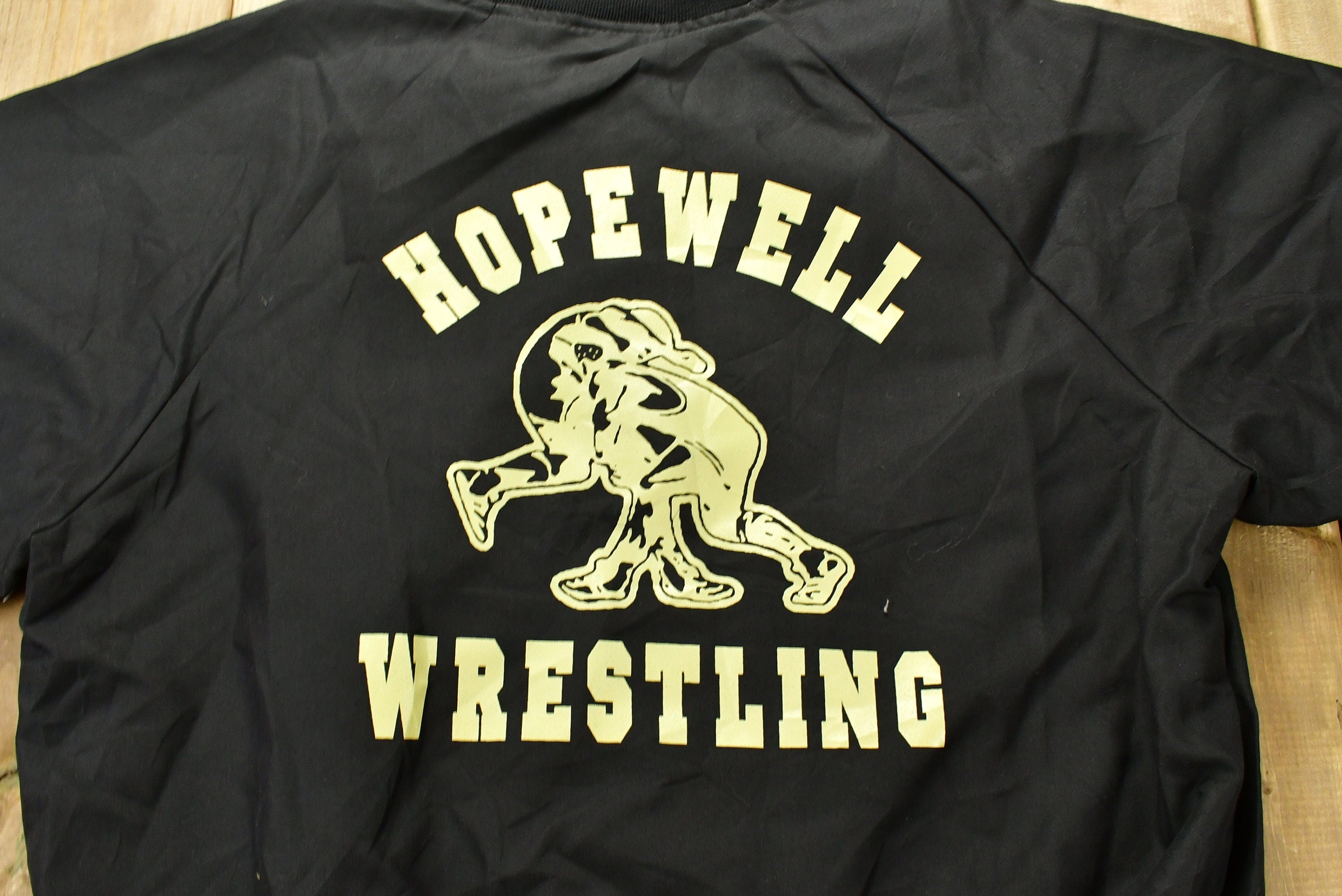 Vintage 1980s Hopewell Wrestling Bulldogs Windbreaker Bomber Jacket