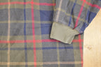 Vintage 1990s Nautica Plaid Souvenir Quarter Button Sweatshirt Mens L / 90s Crewneck / Travel Vacation Sweater / Streetwear