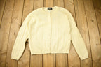 Vintage 1980s Pronto Gold Lambs Wool Blend Cardigan Sweater