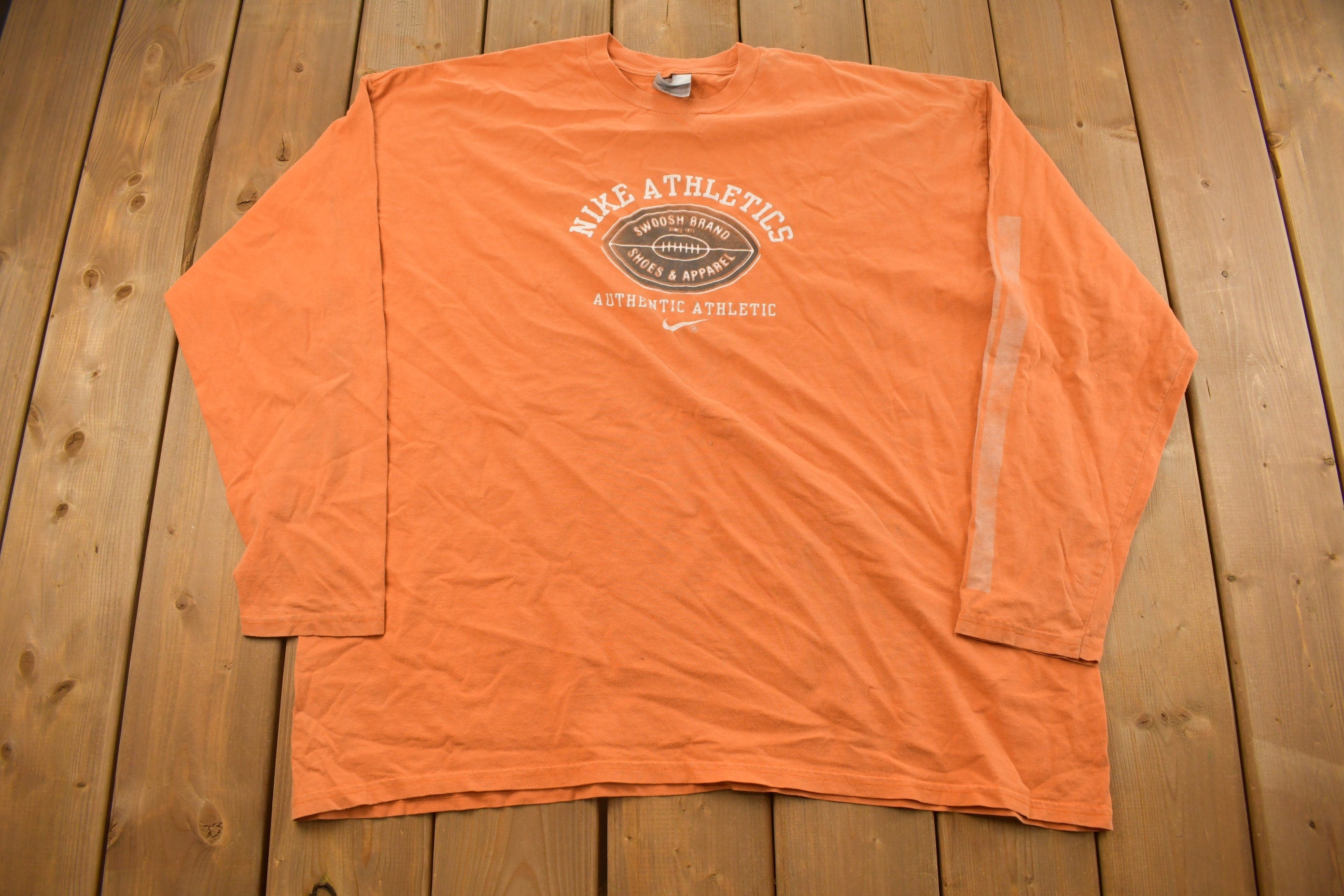 Vintage 1990s Nike Athletics Football Graphic Long Sleeve Shirt
